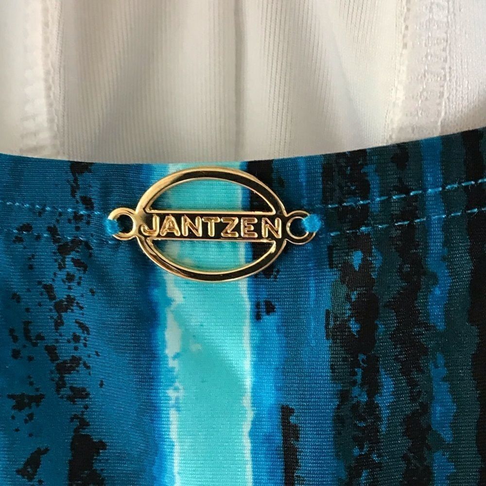 Jantzen bathing suit blue white striped slimming size 12 - Picture 4 of 5